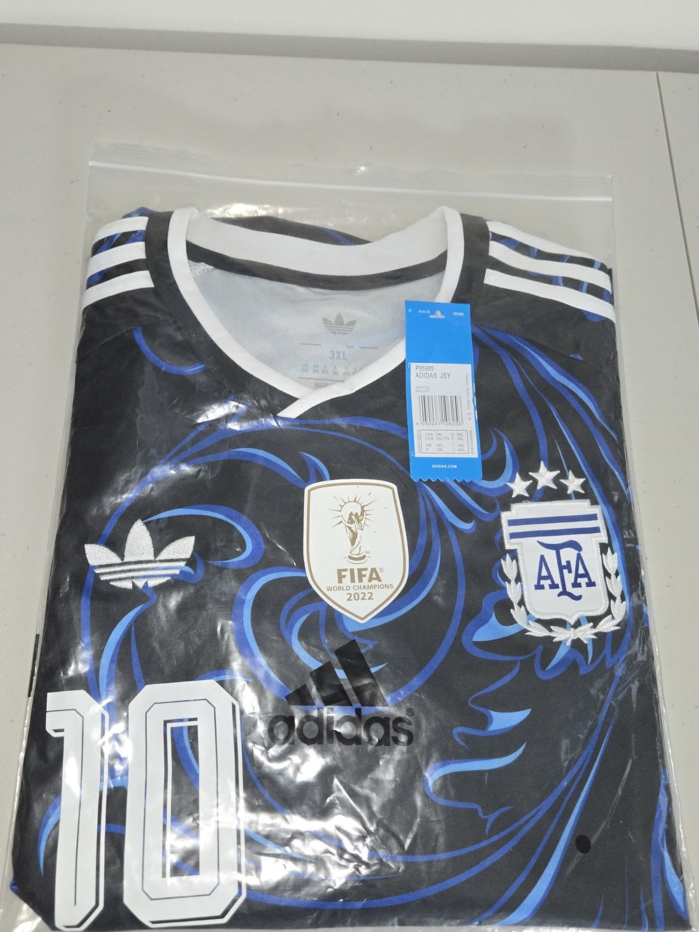 adidas Men’s Argentina #10 Black & Blue Soccer Jersey